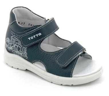 ТОТТА Туфли открытые детские, М1144-кожаная подкладка, открытый носок (р.27-31) 1144-702 (джинс) (150424) цена 2100руб.