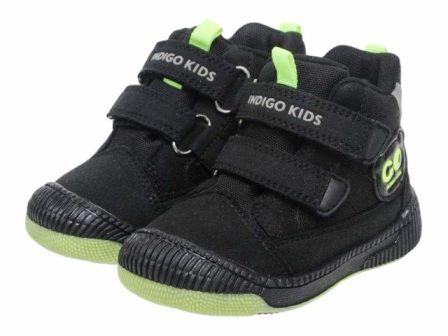 96-001K Ботинки детские TM"INDIGO KIDS", Чёрный / зелёный,р. 23-27 (поступление 01.04.2023г.) цена 2900руб.